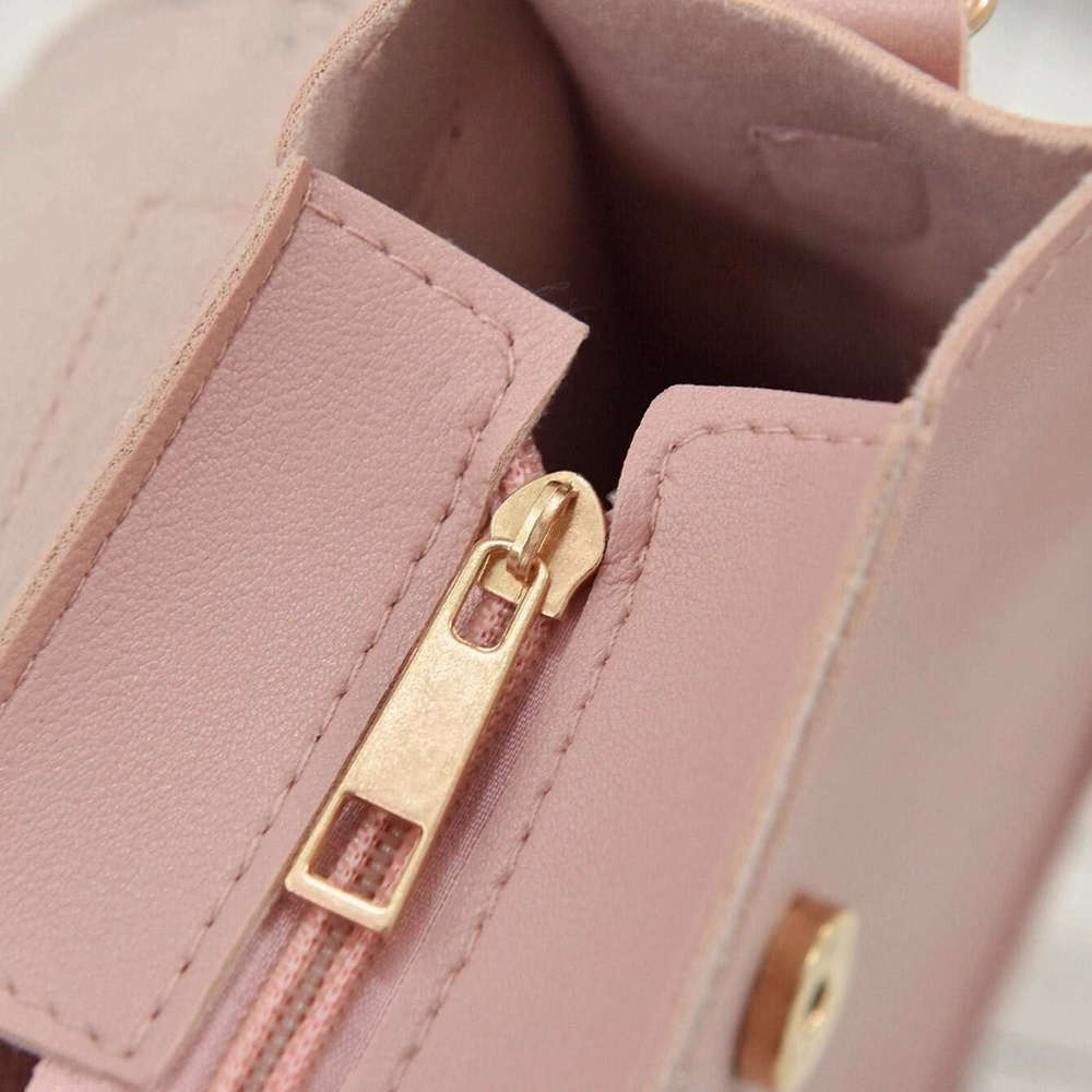 pink faux leather mini crossbody bag - Picture 2 of 2